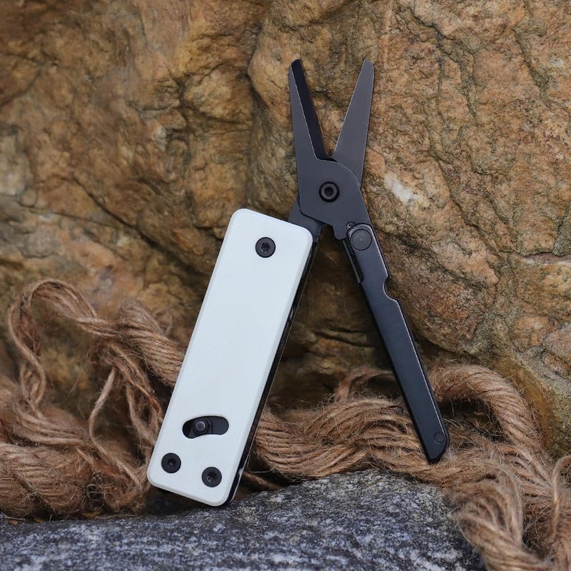 Roxon KS2 Elite Noir Blanc D2 Blade 13 in 1 Mini Multi Tool function pocket knife with big scissor, G10 handle and Pocket clip, good for Camping/Backpacking/Emergencies/EDC Multitool (D2 Steel Blade) - Image 4